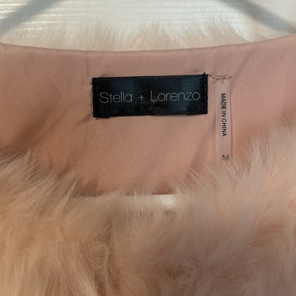 Stella + Lorenzo Fur Jacket Pink and Black - Picture 3 of 7